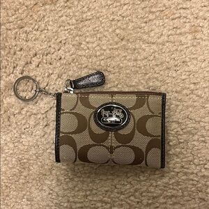 Coach Brown Monogram Keychain Wallet
